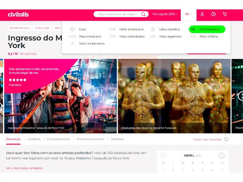 museu de cera Madame Tussauds em reais