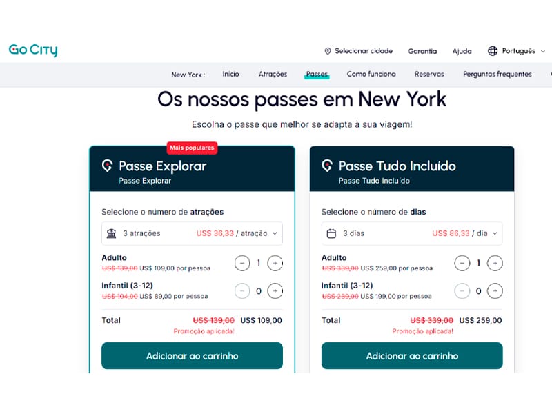 Características do Go City Pass